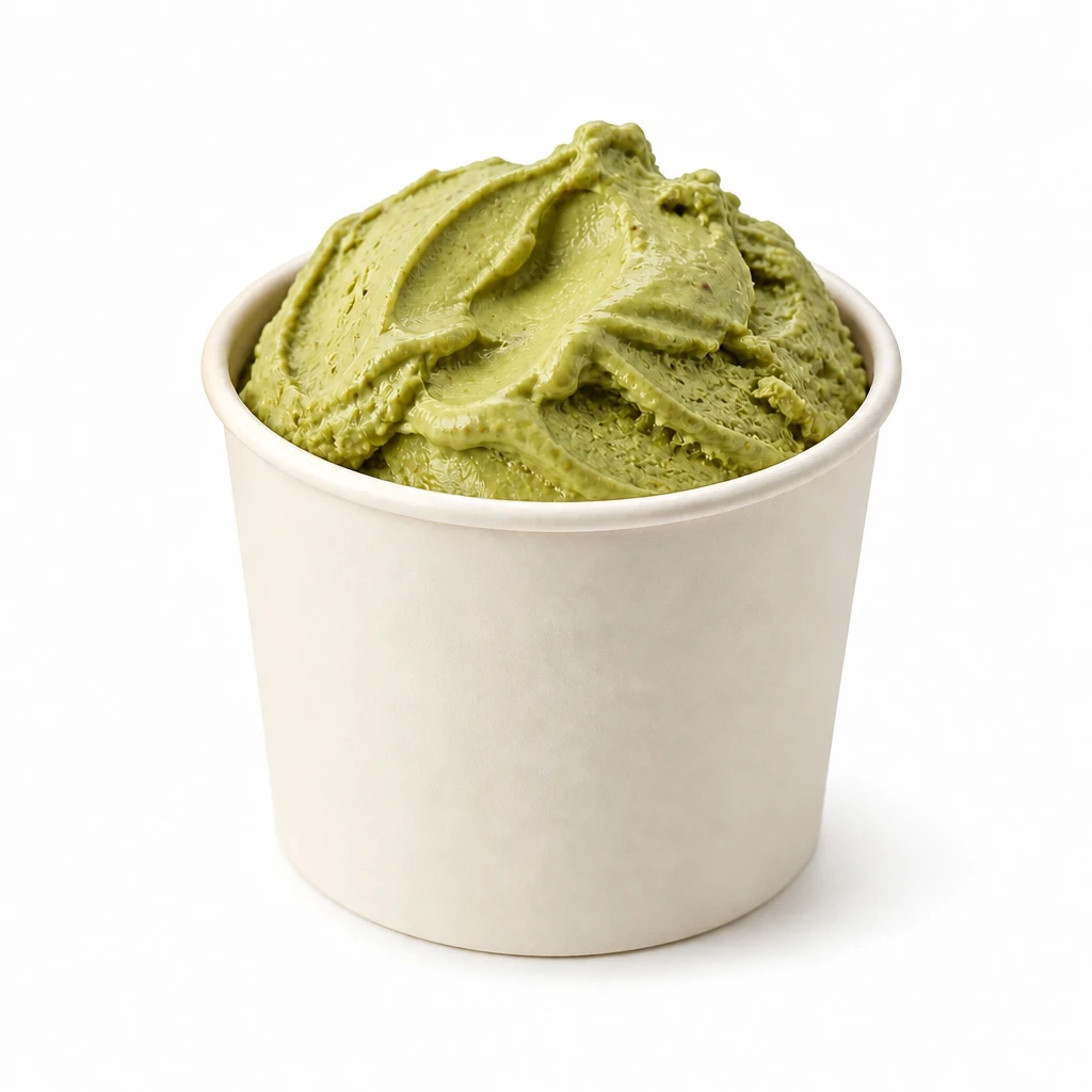Copo aberto com gelato de pistache